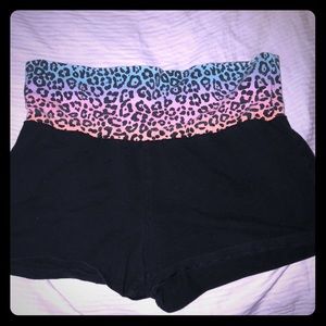 Cheetah print, stretchy short-shorts, M